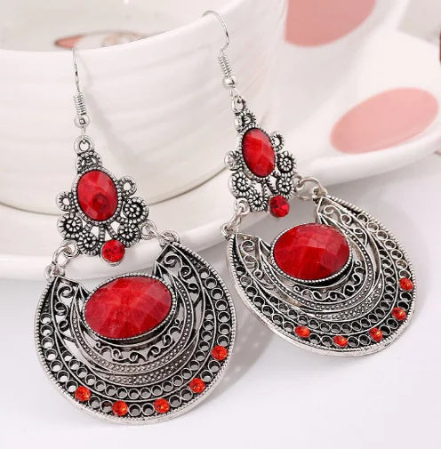 Vintage Style Women's Earrings with Gemstones (One Pair)