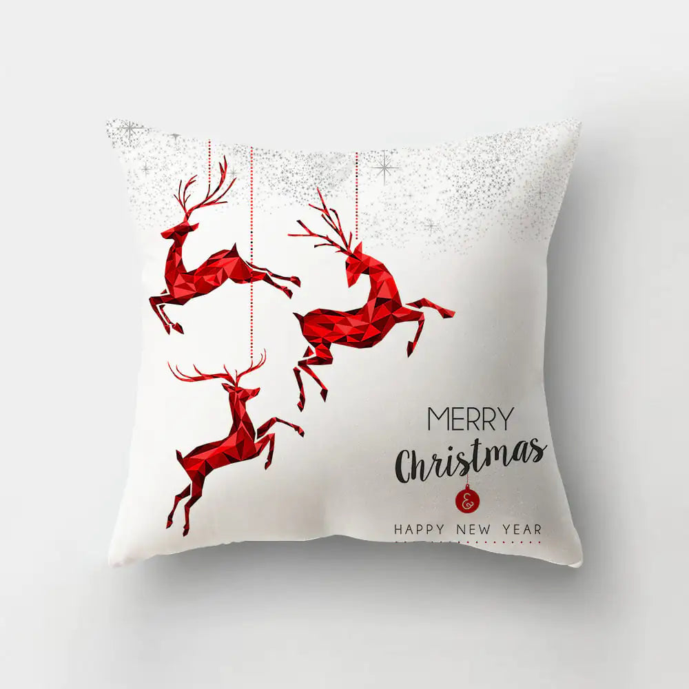 Cartoon Christmas Pillowcase for Office Sofa Cushion