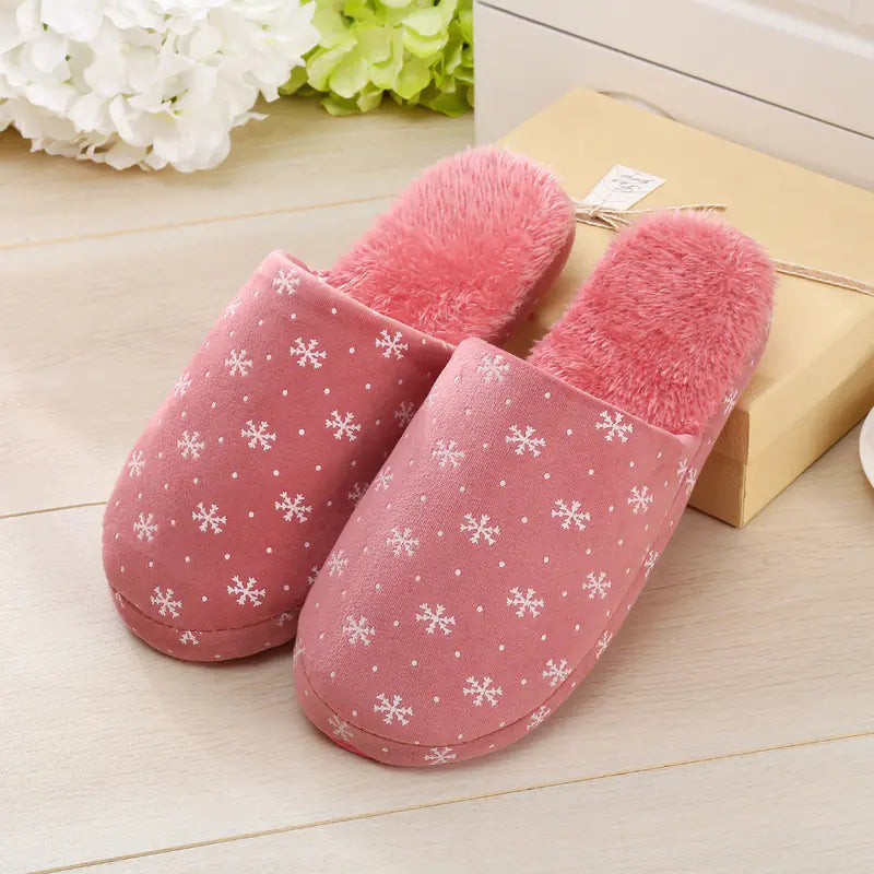 Comfortable Cotton Shoes with Snowflake Design