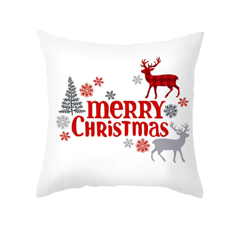 Cartoon Christmas Pillowcase for Office Sofa Cushion