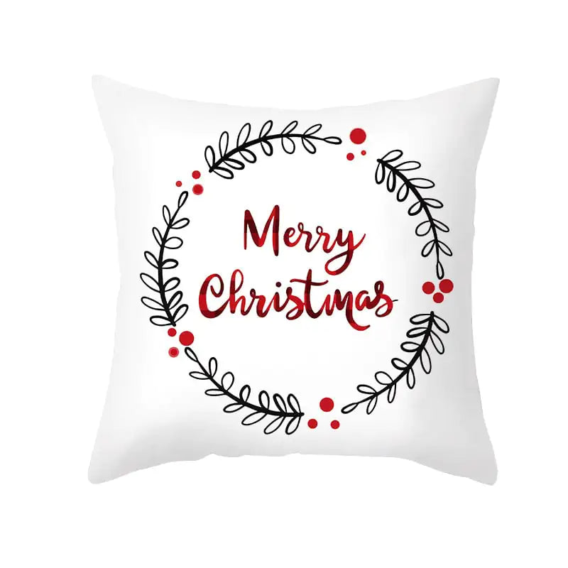 Cartoon Christmas Pillowcase for Office Sofa Cushion