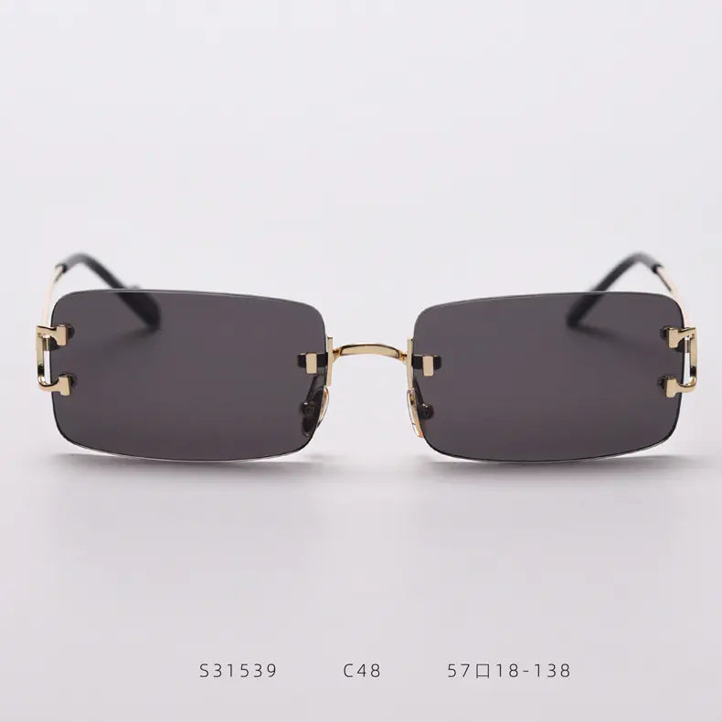 Retro Frameless Sunglasses for Trendy Street Style