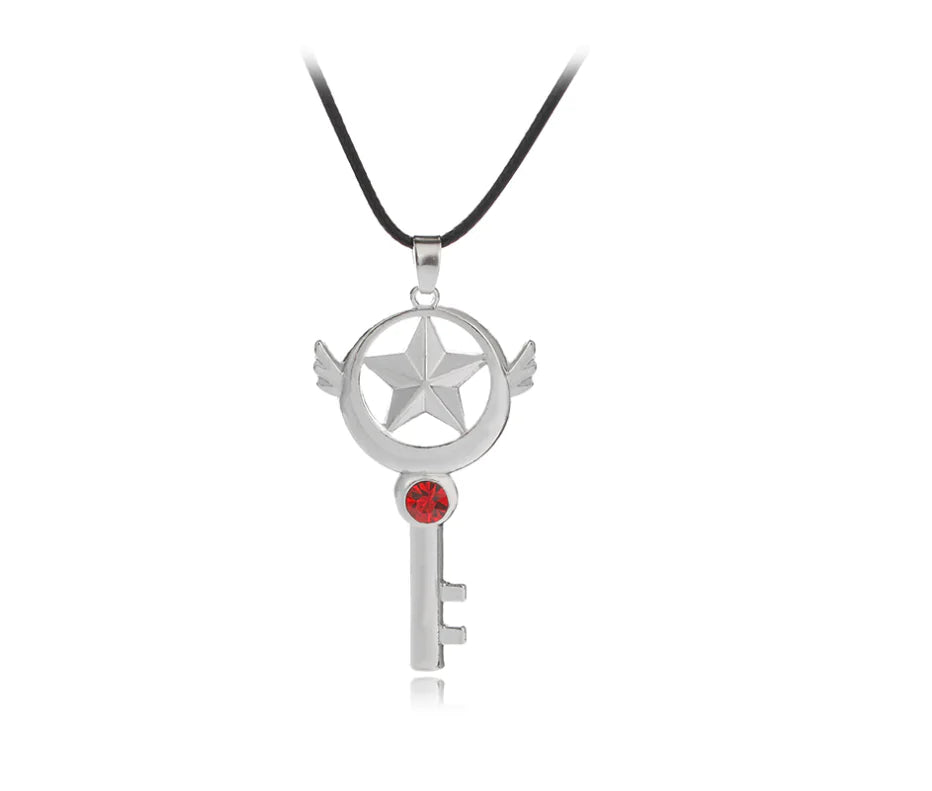 Sakura Cardcaptor Pendant Necklace with Rhinestones