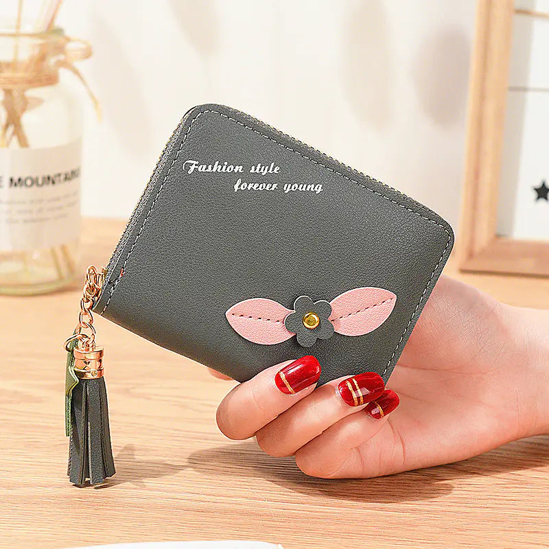 Simple Flower Zipper Purse for Women