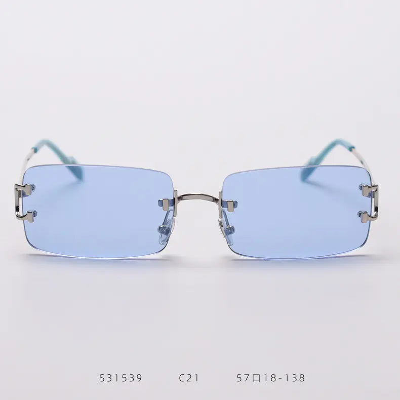 Retro Frameless Sunglasses for Trendy Street Style