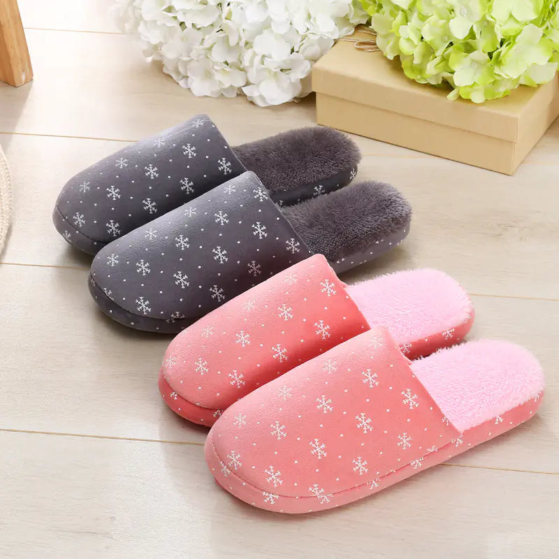 Comfortable Cotton Shoes with Snowflake Design