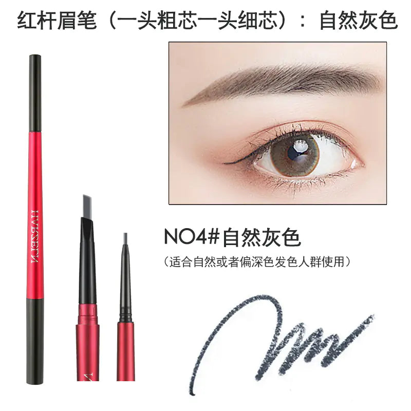 Dual-Head Waterproof Eyebrow and Eyeliner Pencil