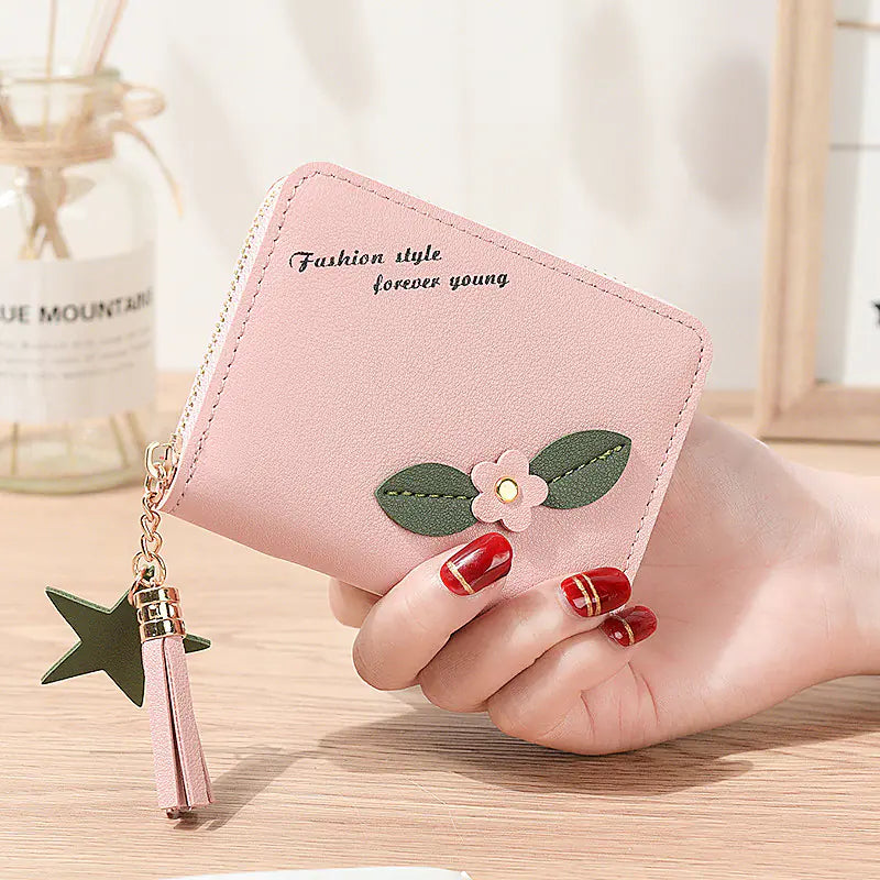 Simple Flower Zipper Purse for Women