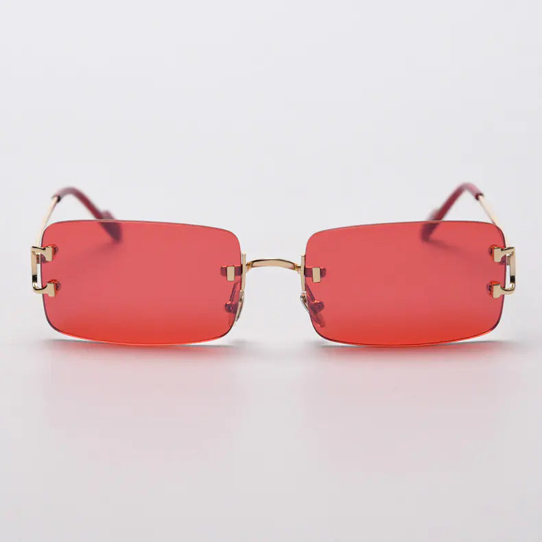 Retro Frameless Sunglasses for Trendy Street Style