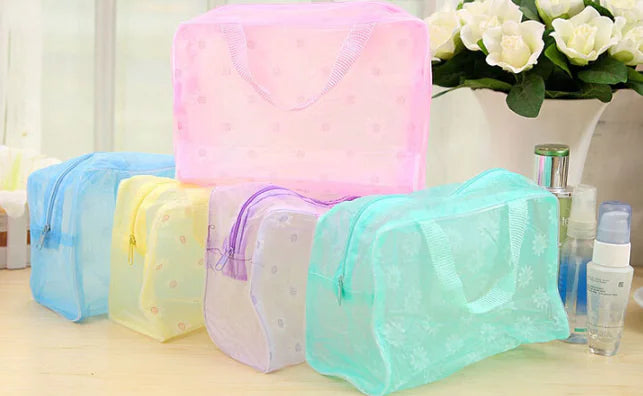 Floral Waterproof Cosmetic Bag for Travel and Organizing