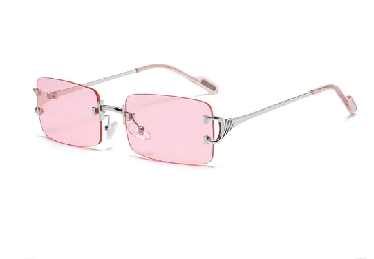 Retro Frameless Sunglasses for Trendy Street Style