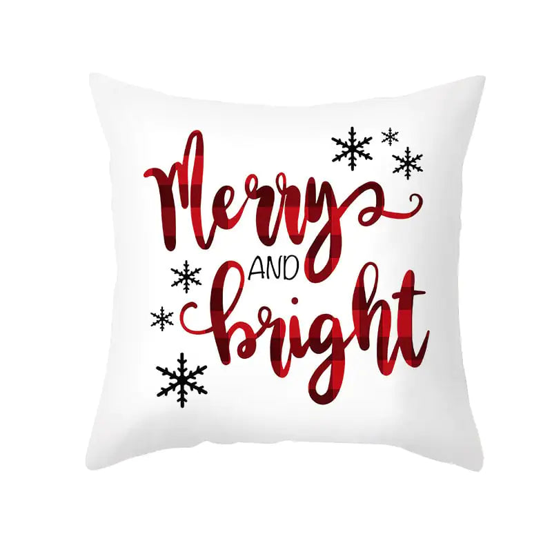 Cartoon Christmas Pillowcase for Office Sofa Cushion