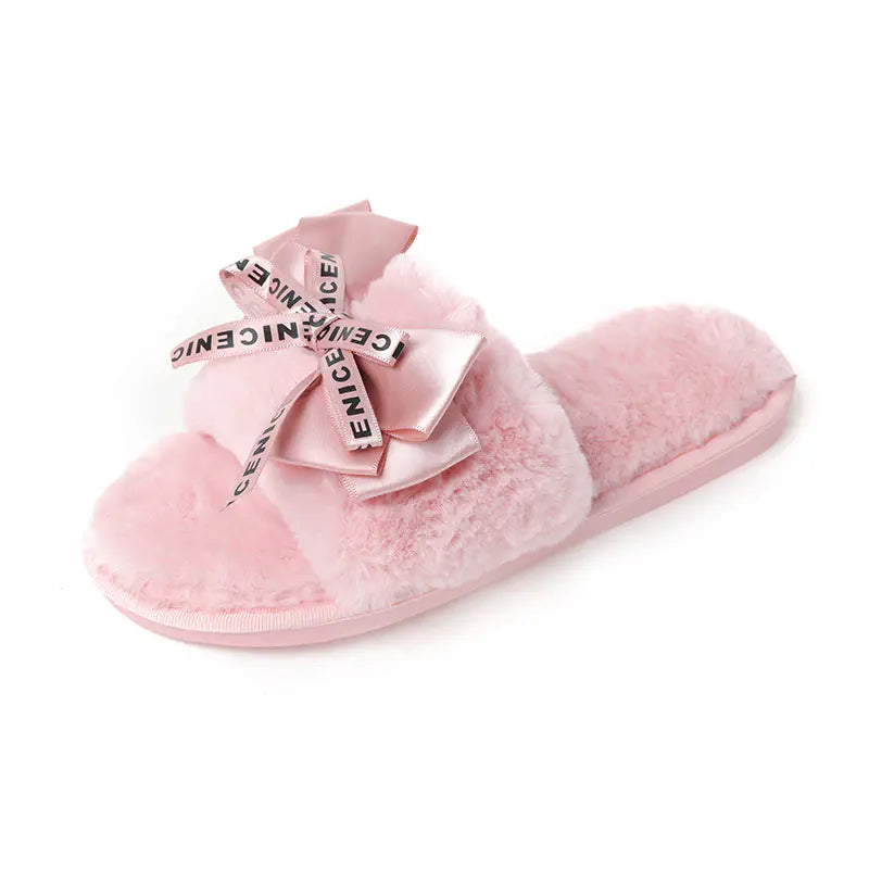 Non-slip Fur Shoes with Cotton Drag Design