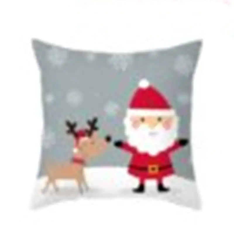 Cartoon Christmas Pillowcase for Office Sofa Cushion