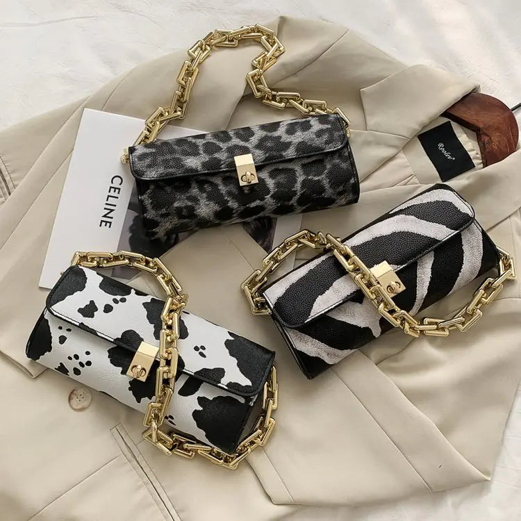 Cross-border French Niche Handbags with Thick Chain