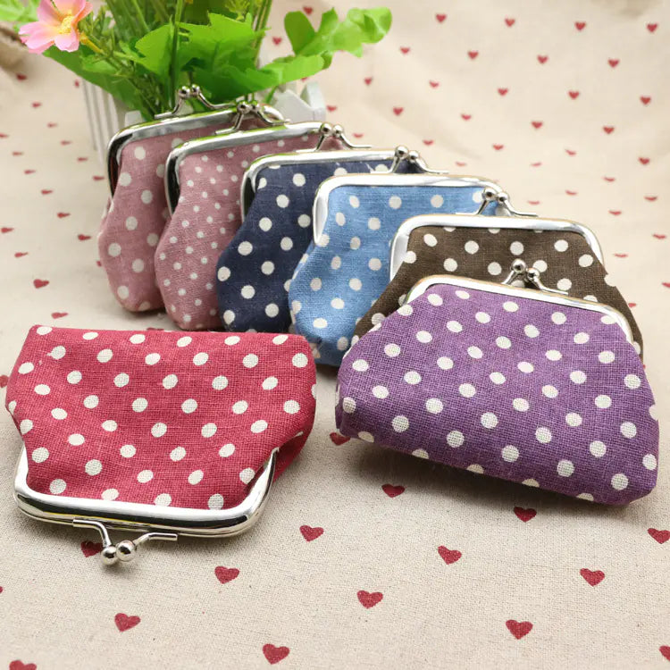Cotton Dot Coin Purse - Creative Kids Wallet Gift