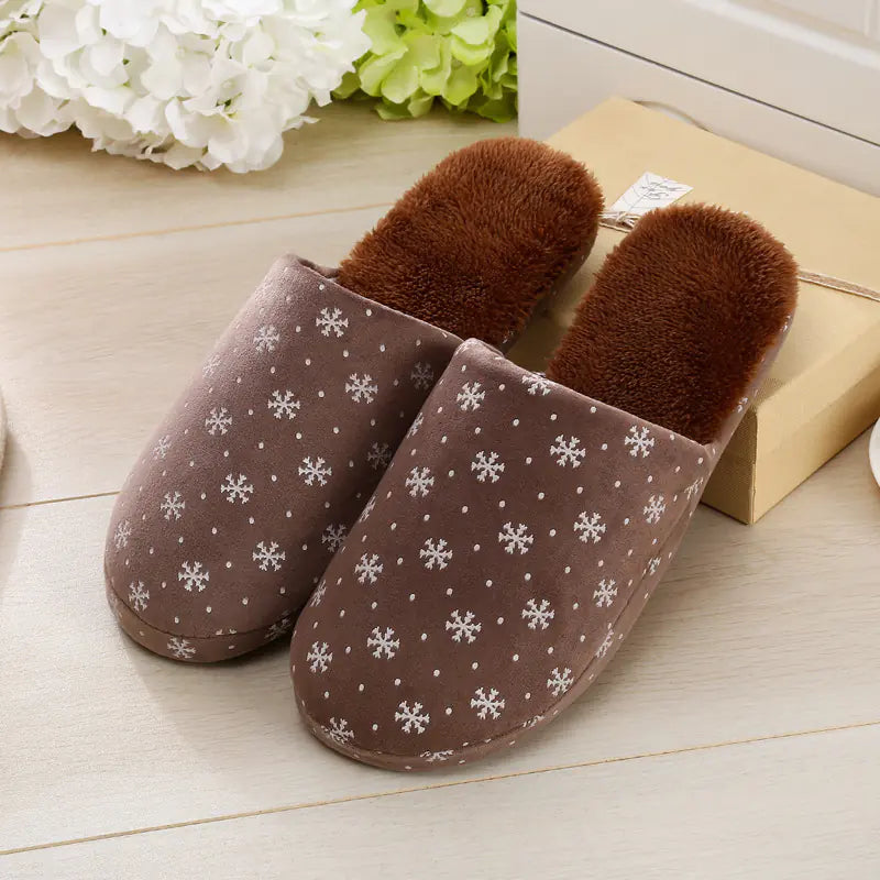 Comfortable Cotton Shoes with Snowflake Design