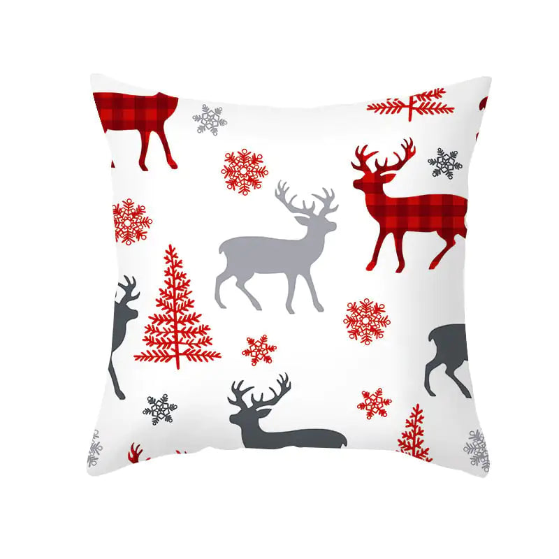 Cartoon Christmas Pillowcase for Office Sofa Cushion