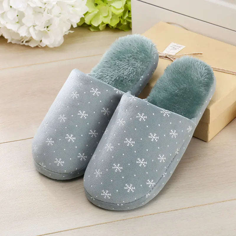 Comfortable Cotton Shoes with Snowflake Design