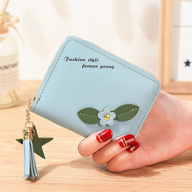 Simple Flower Zipper Purse for Women