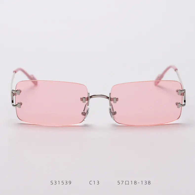 Retro Frameless Sunglasses for Trendy Street Style