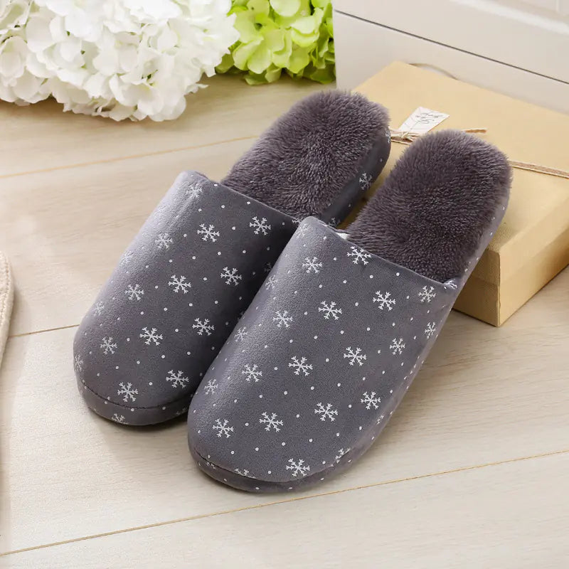 Comfortable Cotton Shoes with Snowflake Design
