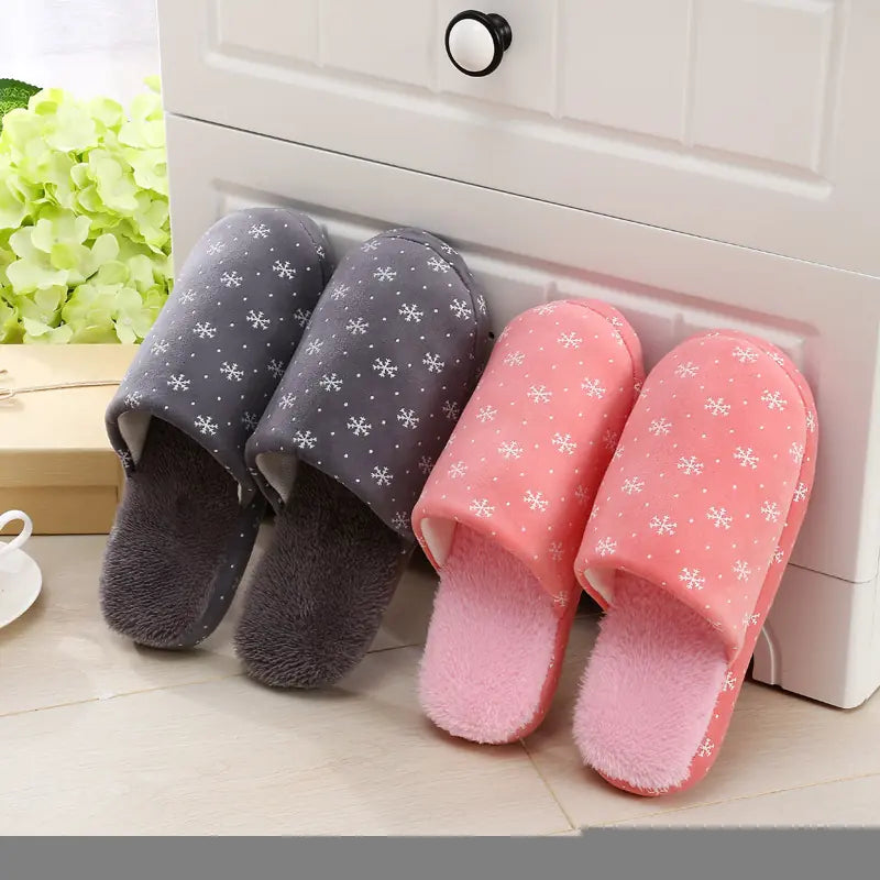Comfortable Cotton Shoes with Snowflake Design