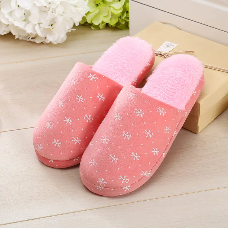 Comfortable Cotton Shoes with Snowflake Design