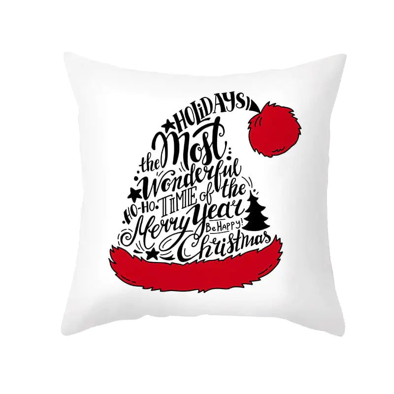 Cartoon Christmas Pillowcase for Office Sofa Cushion