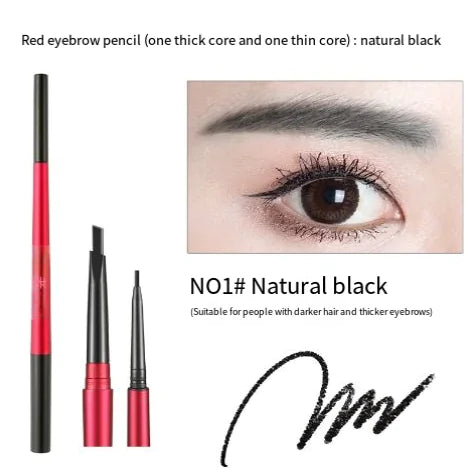 Dual-Head Waterproof Eyebrow and Eyeliner Pencil