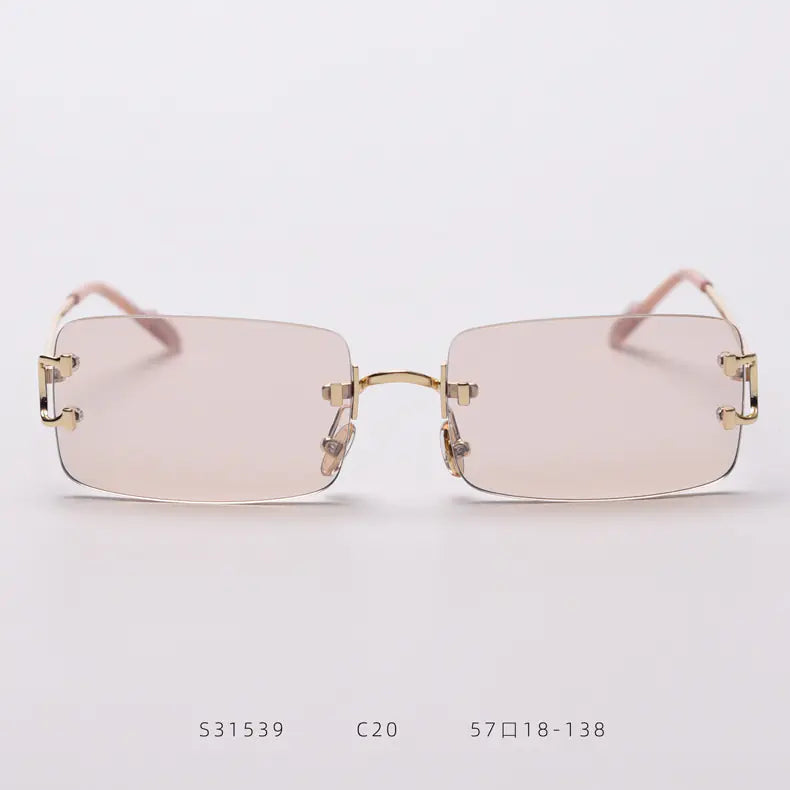 Retro Frameless Sunglasses for Trendy Street Style