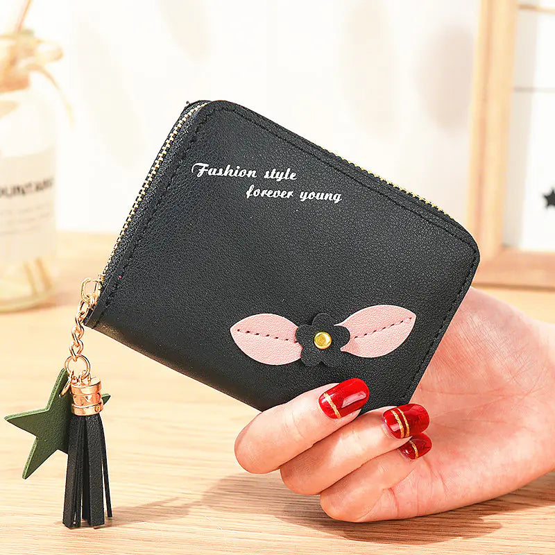 Simple Flower Zipper Purse for Women