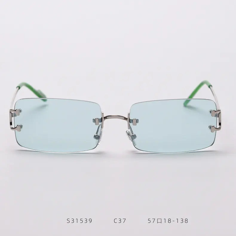 Retro Frameless Sunglasses for Trendy Street Style