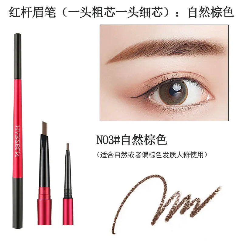 Dual-Head Waterproof Eyebrow and Eyeliner Pencil