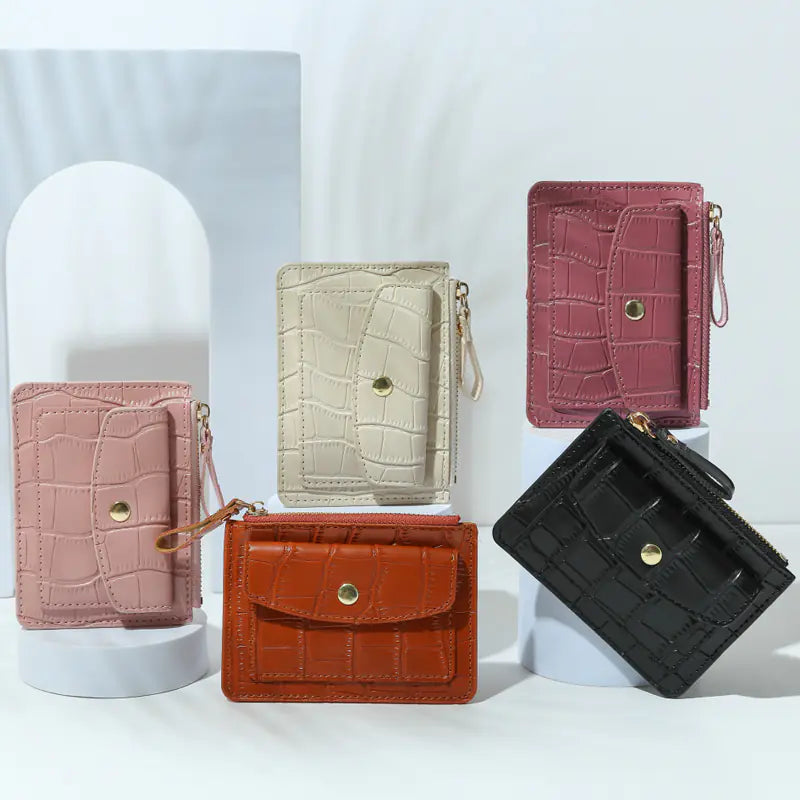 Multifunctional Zipper Coin Purse with Card Slots