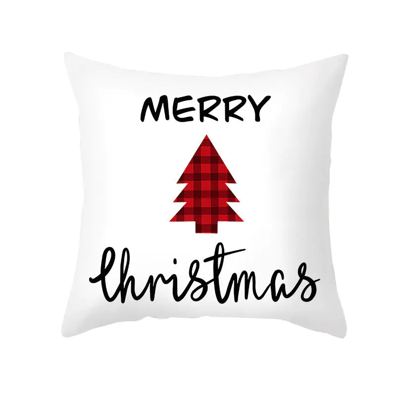 Cartoon Christmas Pillowcase for Office Sofa Cushion