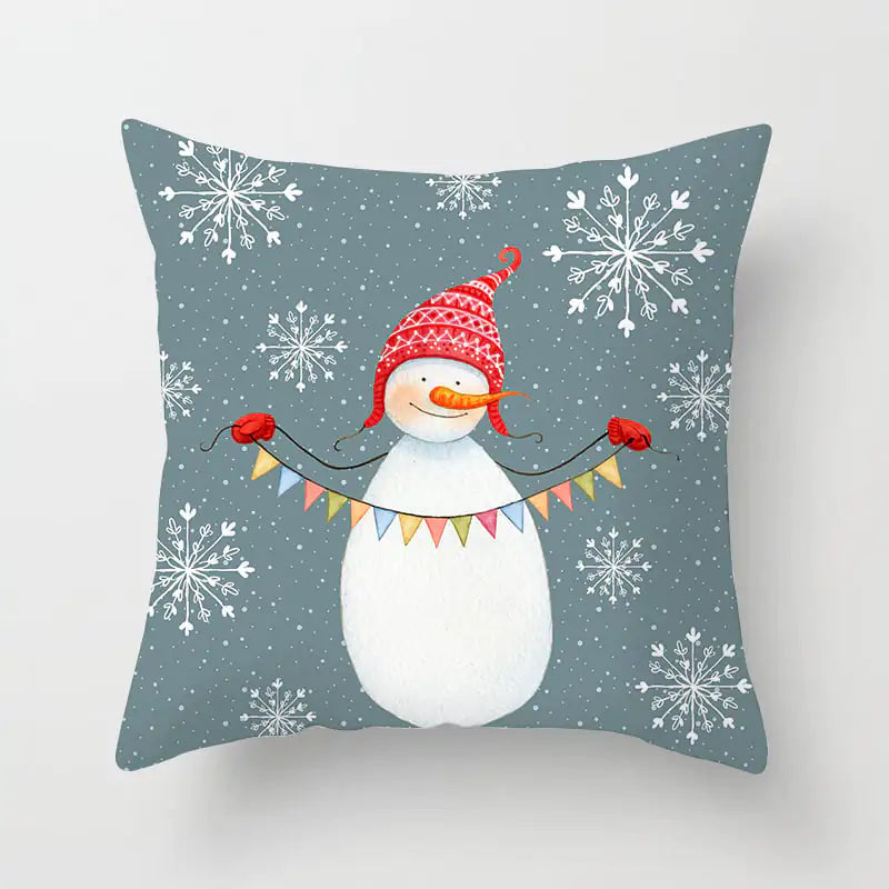 Cartoon Christmas Pillowcase for Office Sofa Cushion