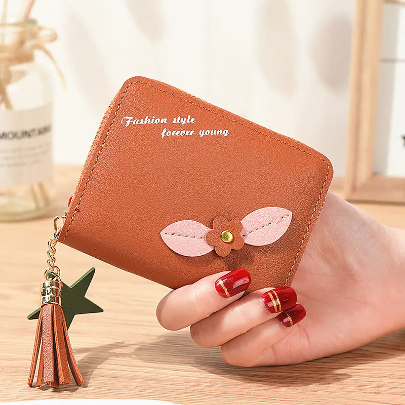 Simple Flower Zipper Purse for Women
