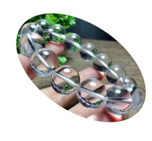 Natural White Crystal Single Circle Bracelet