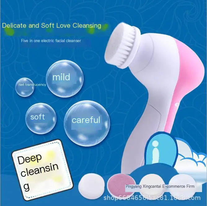 5-in-1 Electric Facial Cleansing and Massaging Device