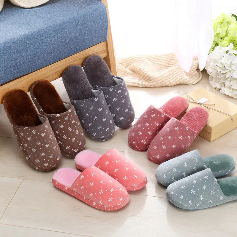 Comfortable Cotton Shoes with Snowflake Design