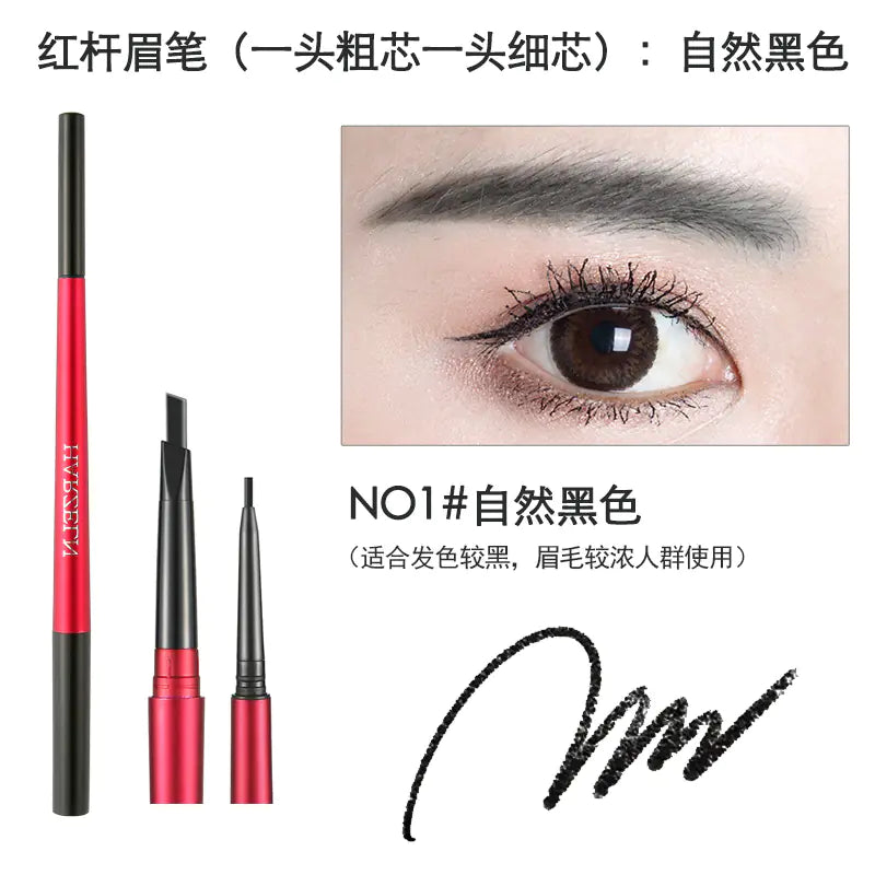 Dual-Head Waterproof Eyebrow and Eyeliner Pencil