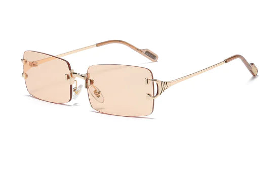 Retro Frameless Sunglasses for Trendy Street Style