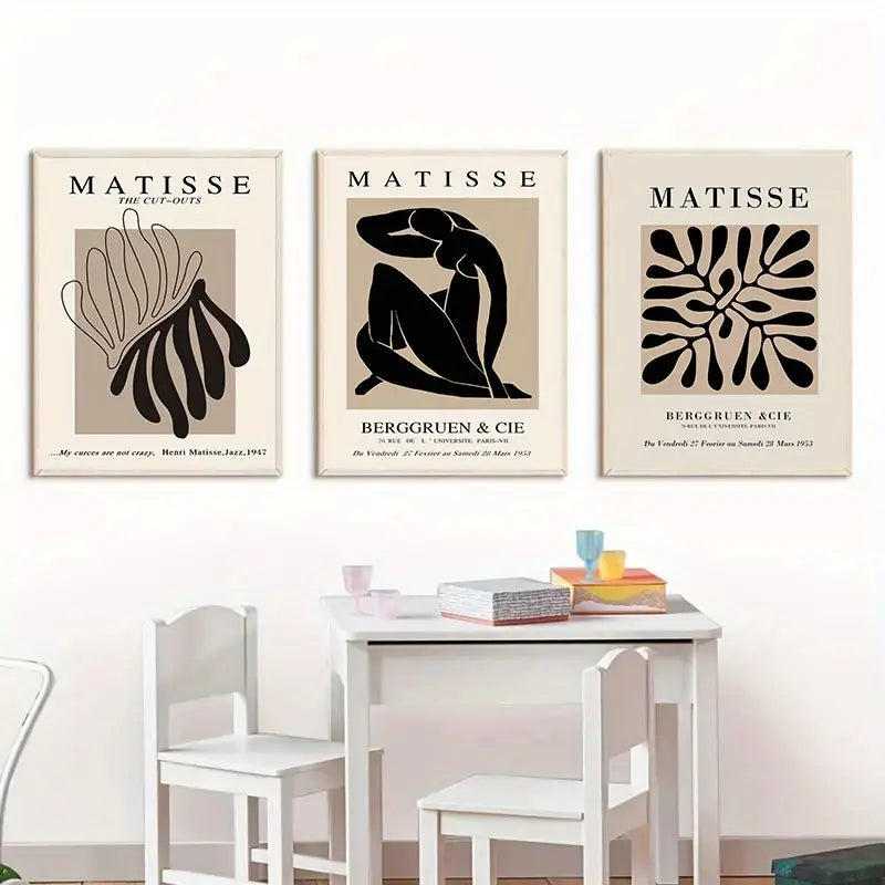 3pcs Matisse Abstract Body Line Canvas Wall Art 15.7x23.6"