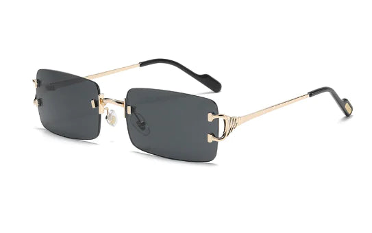 Retro Frameless Sunglasses for Trendy Street Style