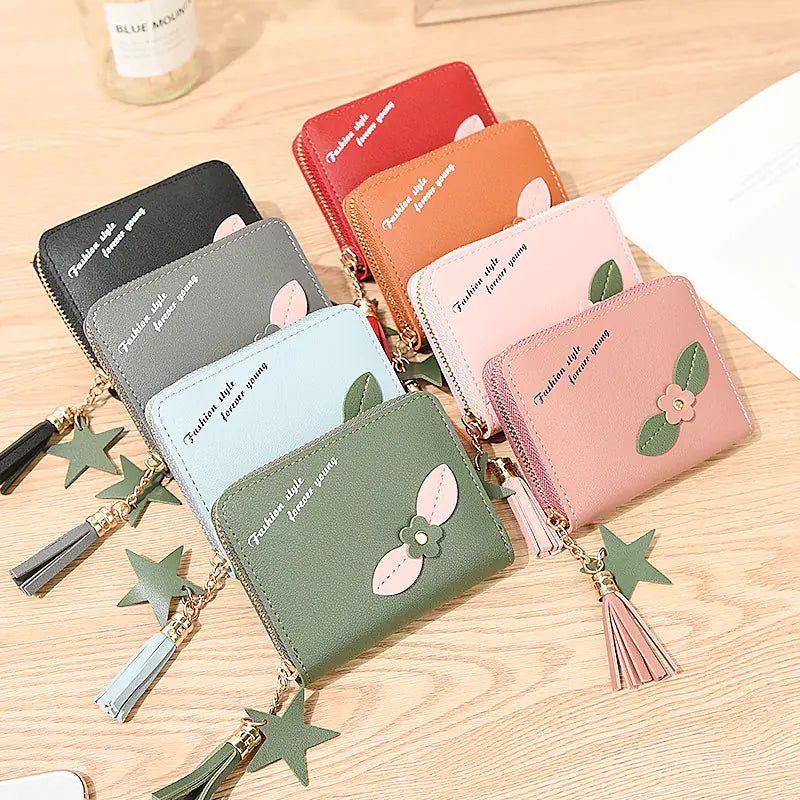 Simple Flower Zipper Purse for Women